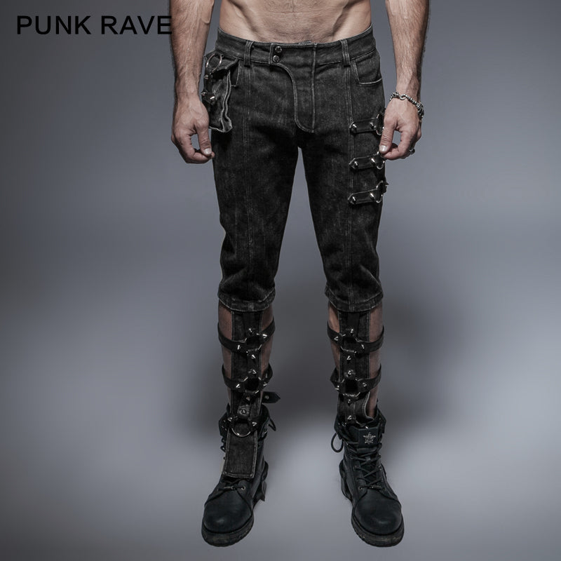 K-235 Original Design Leisure Cowboy Punk Pants?-??Punk Rave Clothing