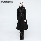 Y-777 Handsome Long black Punk Coat For Women Worsted Fabric Dress?-??Punk Rave Clothing