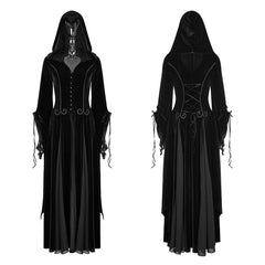 Y-797 Embroidered Dark Goddess Long Velvet Gothic Coat For Women Byzantine Style?-??Punk Rave Clothing