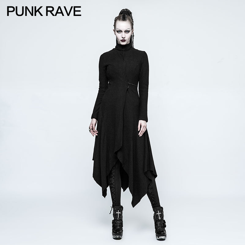 OPY-217 Women Woolen Witch Asymmetry Gothic Jackets With Multi Split Design?-??Punk Rave Clothing