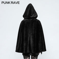 OPY-214 Women Witch black Gothic Coat Loose Style Heavy Velvet Cloak?-??Punk Rave Clothing