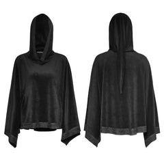 OPY-209 Women Chinese Sleeve Velvet Gothic T-shirts With Long Witch Hat?-??Punk Rave Clothing