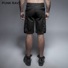 K-236 Newest black Spring Rock Metallic Fifth Punk Pants?-??Punk Rave Clothing