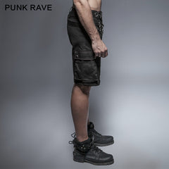 K-236 Newest black Spring Rock Metallic Fifth Punk Pants?-??Punk Rave Clothing