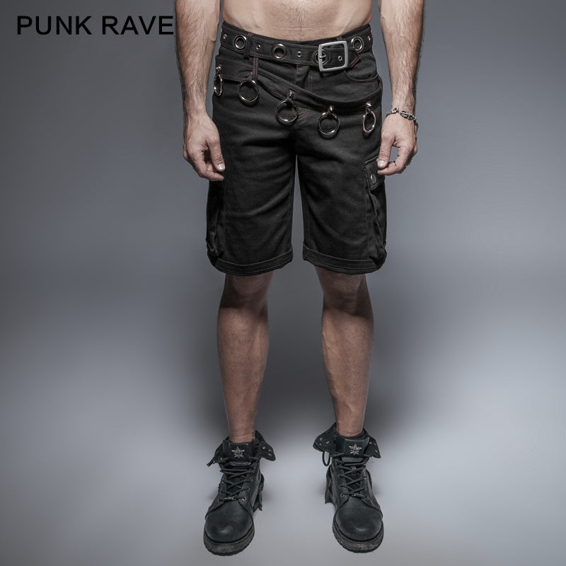 K-236 Newest black Spring Rock Metallic Fifth Punk Pants?-??Punk Rave Clothing