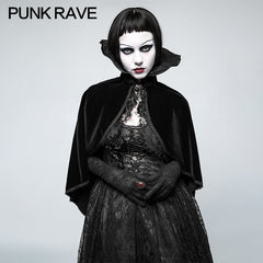 Y-782 Velvet Positioning Necking Cape Gothic Accessories Lace Flowers Cloak?-??Punk Rave Clothing