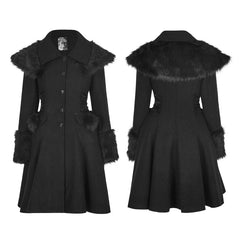 LY-064 Worsted Lolita Style Wool Gothic Coat With Large Lapels And Cuffs Preppy Style Women Coat?-??Punk Rave Clothing