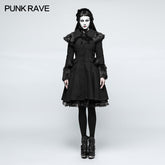 LY-064 Worsted Lolita Style Wool Gothic Coat With Large Lapels And Cuffs Preppy Style Women Coat?-??Punk Rave Clothing