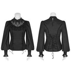 LY-063 Lolita Style Leg-of-mutton Sleeve Gothic Shirt With Lace Collar?-??Punk Rave Clothing