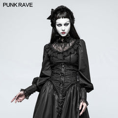 LY-063 Lolita Style Leg-of-mutton Sleeve Gothic Shirt With Lace Collar?-??Punk Rave Clothing