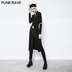 OPM-052 Mandarin Collar Slit Slim Punk Sweaters For Women?-??Punk Rave Clothing