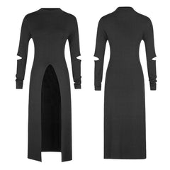 OPM-052 Mandarin Collar Slit Slim Punk Sweaters For Women?-??Punk Rave Clothing