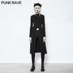 OPM-052 Mandarin Collar Slit Slim Punk Sweaters For Women?-??Punk Rave Clothing