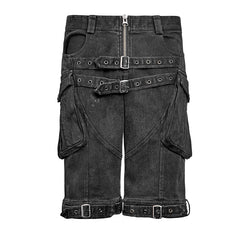3D Pockets K-237 black Washing Rock Short Punk Pants?-??Punk Rave Clothing