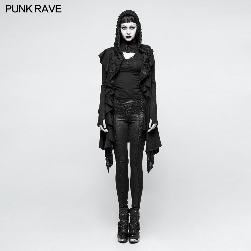 M-037 Daily Gothic Style Wool Double Layer Punk Sweaters With Butterfly Hole Design?-??Punk Rave Clothing