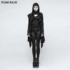 M-037 Daily Gothic Style Wool Double Layer Punk Sweaters With Butterfly Hole Design?-??Punk Rave Clothing