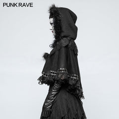 LM-002 Lolita Style Metal Wool Gothic Accessories Cloak Cape With Chains And Lace?-??Punk Rave Clothing