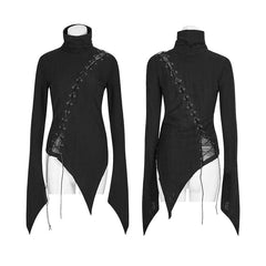 T-478 Personality Broken Seam Punk T-shirts With Stand-up Collar?-??Punk Rave Clothing