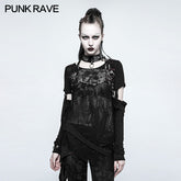 T-482 Japanese Printing Detachable Punk T-shirts Comfortable Two-piece Set For Women?-??Punk Rave Clothing