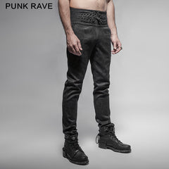 K-238 black Spring New Chinese Knot Skinny Gothic Pants?-??Punk Rave Clothing
