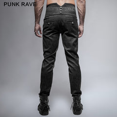 K-238 black Spring New Chinese Knot Skinny Gothic Pants?-??Punk Rave Clothing