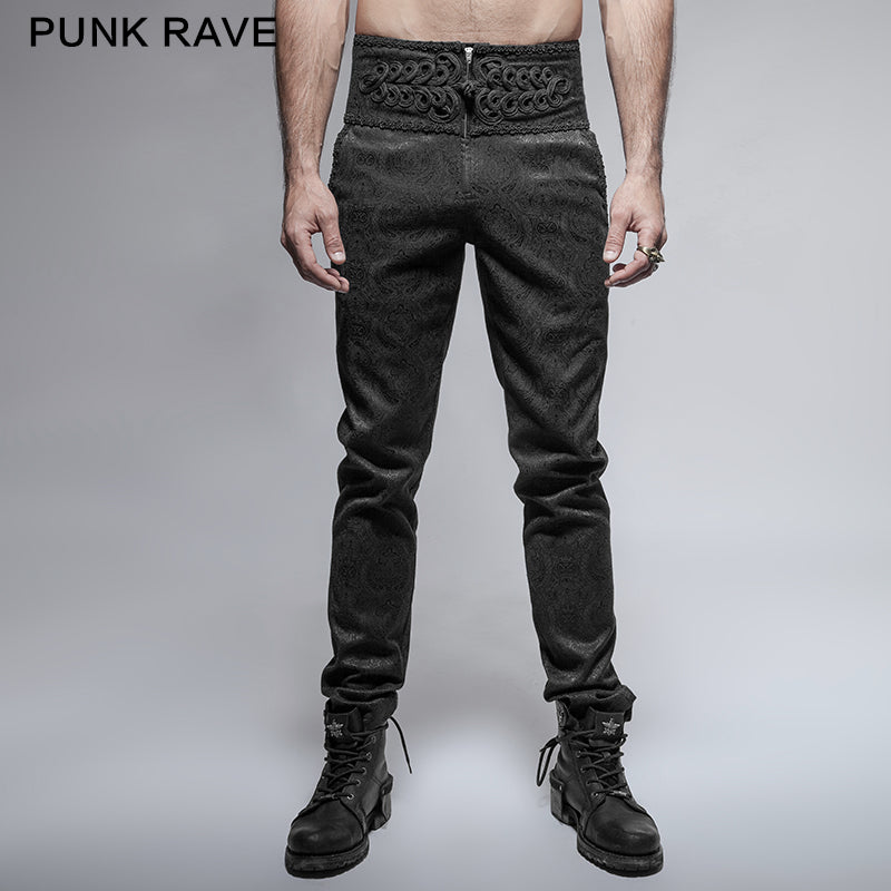 K-238 black Spring New Chinese Knot Skinny Gothic Pants?-??Punk Rave Clothing