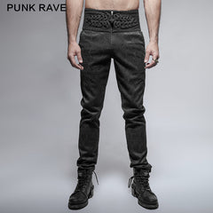 K-238 black Spring New Chinese Knot Skinny Gothic Pants?-??Punk Rave Clothing