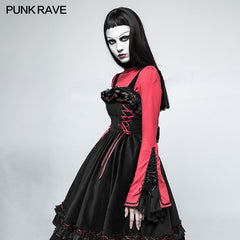 LT-009 Lolita Style High Neck Collar Lace Gothic Shirt With Palace Sleeves?-??Punk Rave Clothing