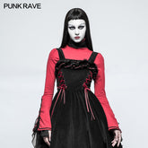 LT-009 Lolita Style High Neck Collar Lace Gothic Shirt With Palace Sleeves?-??Punk Rave Clothing