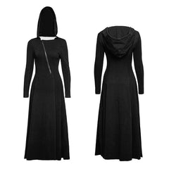 OPQ-199 Slim Sexy black Knitted Hooded Gothic Dresses With Hollow-out Back?-??Punk Rave Clothing