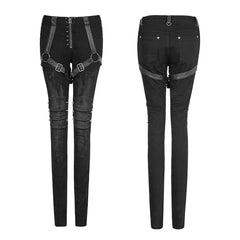 K-292 Twill Woven Armor Brush Gum Punk Pants With Rivet Decoration?-??Punk Rave Clothing