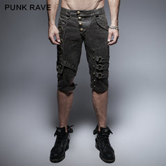 K-242 Spring Unique Designs black Rock Slim Punk Pants?-??Punk Rave Clothing
