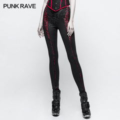 K-291 Slim Long Vintage Gothic Pants Leggings With Invisible Zipper?-??Punk Rave Clothing