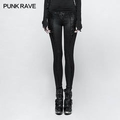 K-291 Slim Long Vintage Gothic Pants Leggings With Invisible Zipper?-??Punk Rave Clothing