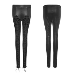 K-294 Thickened Minimalist Leather Gothic Pants Leggings With Tie Rope?-??Punk Rave Clothing