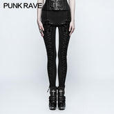 K-294 Thickened Minimalist Leather Gothic Pants Leggings With Tie Rope?-??Punk Rave Clothing