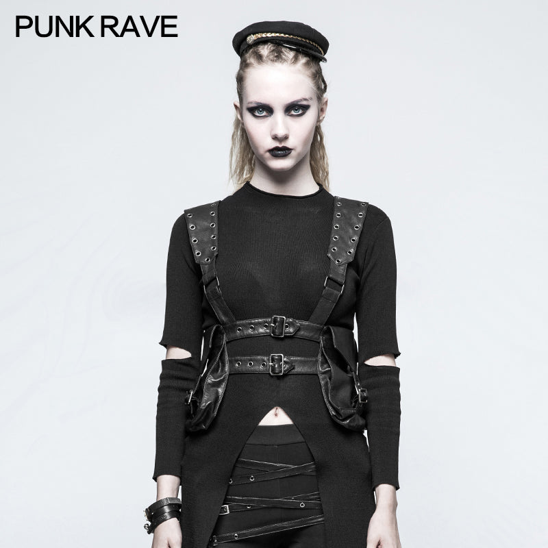 S-217 Exquisite Punk Accessories Multiple Eyelets Steampunk Suspenders?-??Punk Rave Clothing