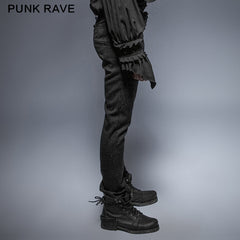 K-243 Spring Vintage Button Slim Feet Gothic Pants?-??Punk Rave Clothing