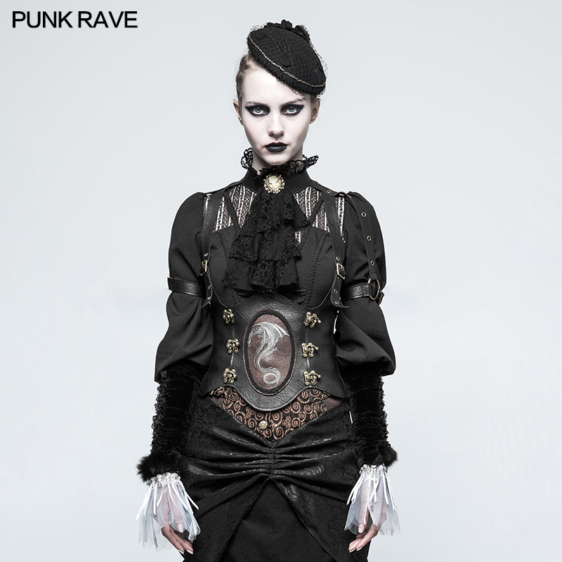 S-216 Vintage Punk Accessories Western Dragon Printing Girdle?-??Punk Rave Clothing