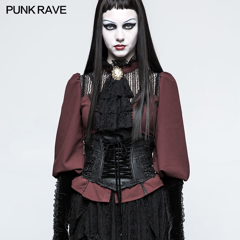 LS-045 Vintage Embroidery Gothic Accessories Lolita Girdle With Exquisite Positioning Flower?-??Punk Rave Clothing