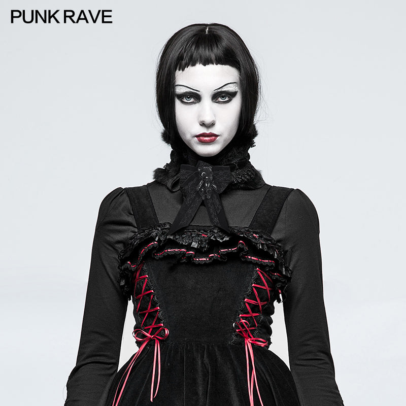LS-046 Functional Stereo Gothic Accessories Lolita Collars Head Wear With Splicing Lace?-??Punk Rave Clothing