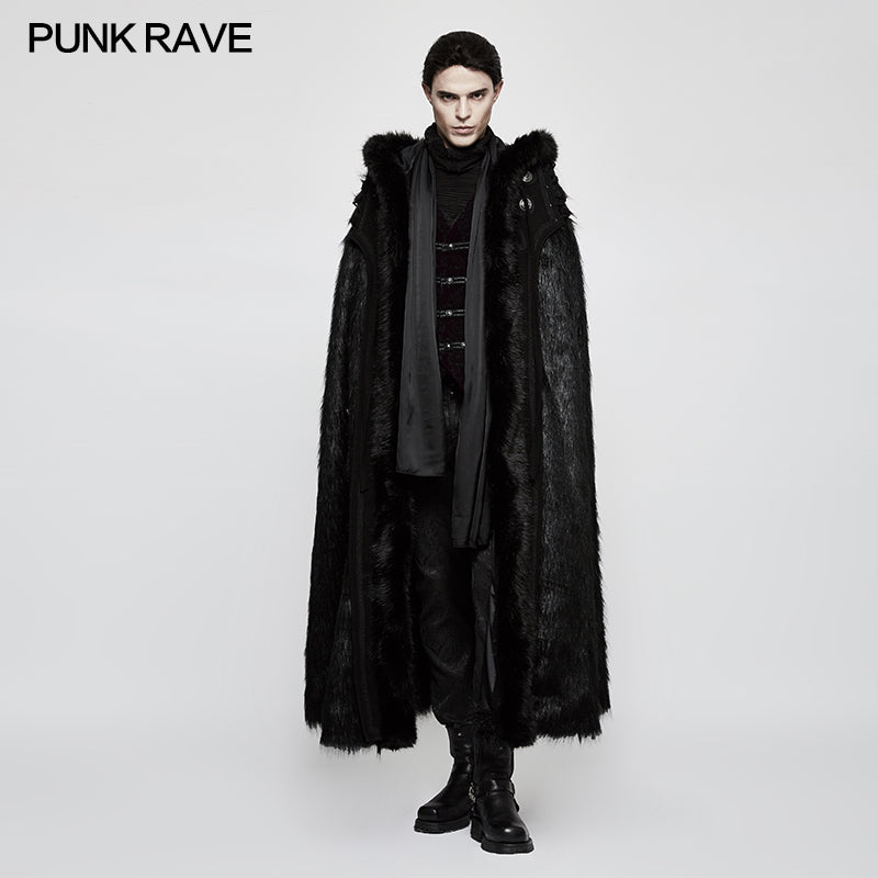 Y-803 Winter Woolen Worsted Witch Long Gothic Coat For Men?-??Punk Rave Clothing