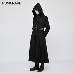 Y-780 Winter Velvet Dark Angel Long Gothic Coat With Large Hat?-??Punk Rave Clothing