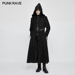 Y-780 Winter Velvet Dark Angel Long Gothic Coat With Large Hat?-??Punk Rave Clothing