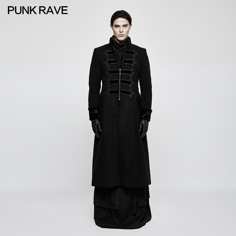 Y-798 Exquisite Gorgeous Long black Gothic Coat For Men?-??Punk Rave Clothing