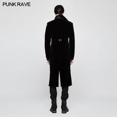 Y-814 Fashion Men Velvet Gothic Coat With Adjustable Buckle?-??Punk Rave Clothing