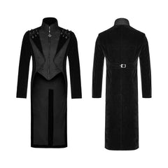 Y-814 Fashion Men Velvet Gothic Coat With Adjustable Buckle?-??Punk Rave Clothing