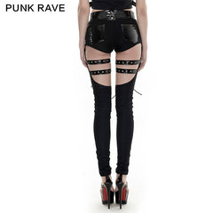 K-245 Lady Narrow Feet Jeans Lace Up Punk Pants?-??Punk Rave Clothing