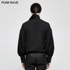Y-804 Gorgeous Dise Floret Stripes Gothic Shirt With Long Lantern Sleeve?-??Punk Rave Clothing