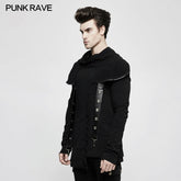 Y-680 Spliced Thread Knitted Hooded Punk Sweaters Mysterious Warrior Design?-??Punk Rave Clothing